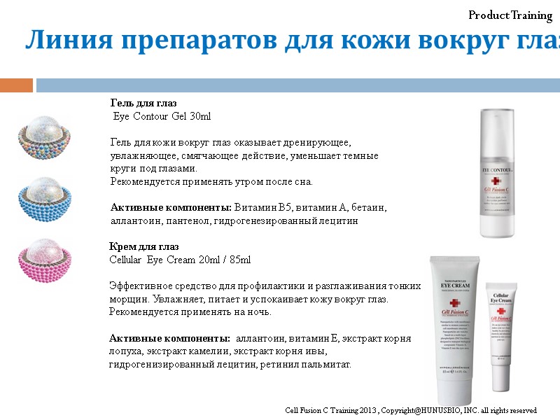 Product Training Гель для глаз  Eye Contour Gel 30ml  Гель для кожи